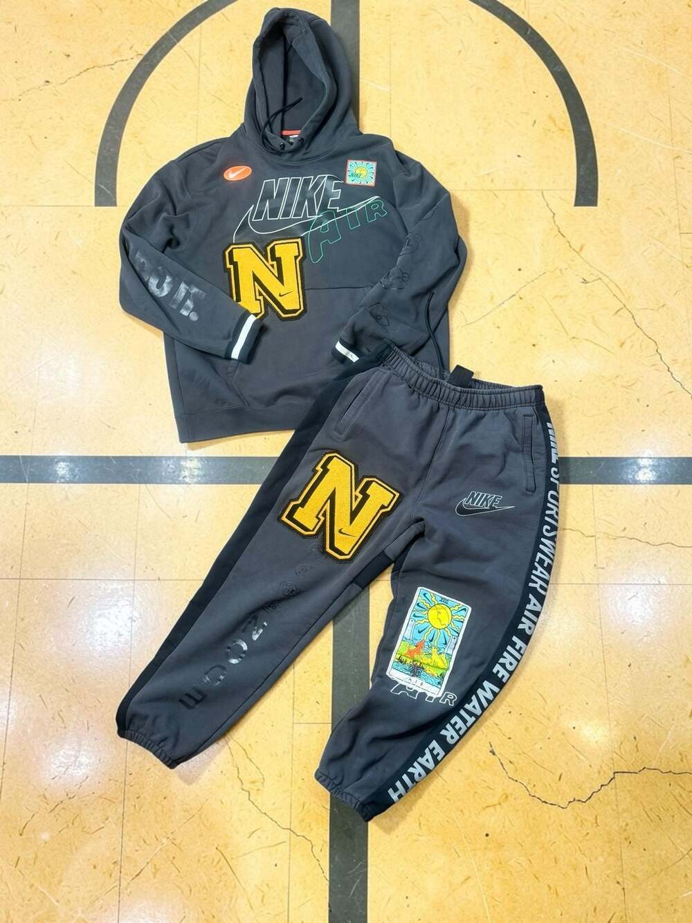 Nike Sportswear 'Air Fire Water Earth' Fleece Hoodie and Pants Tracksuit Set